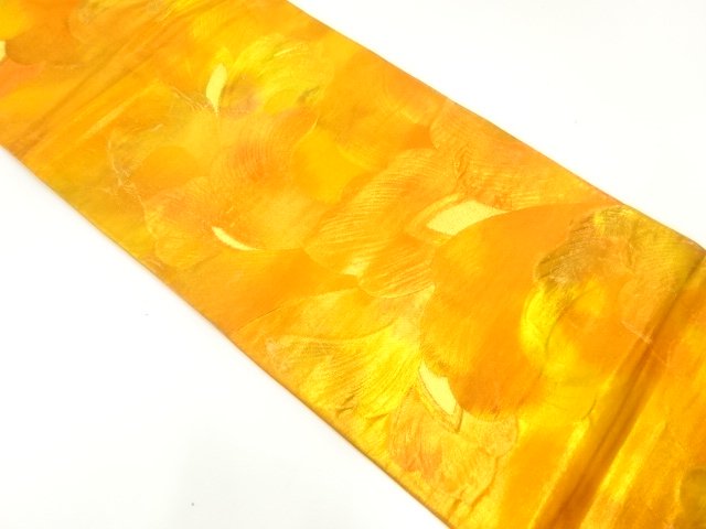 JAPANESE KIMONO / ANTIQUE FUKURO OBI / SILK / WOVEN FLOWER